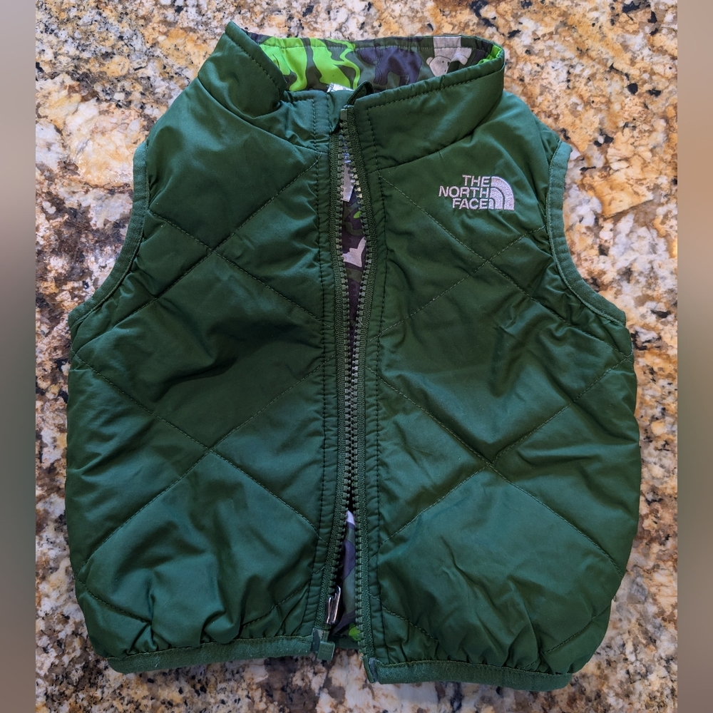 The North Face Green infant vest with bears